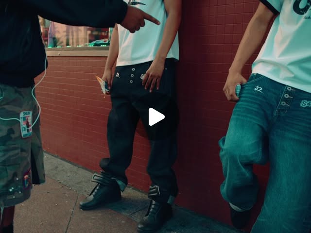 SKEESH commercial: streetwear outside a brick storefront